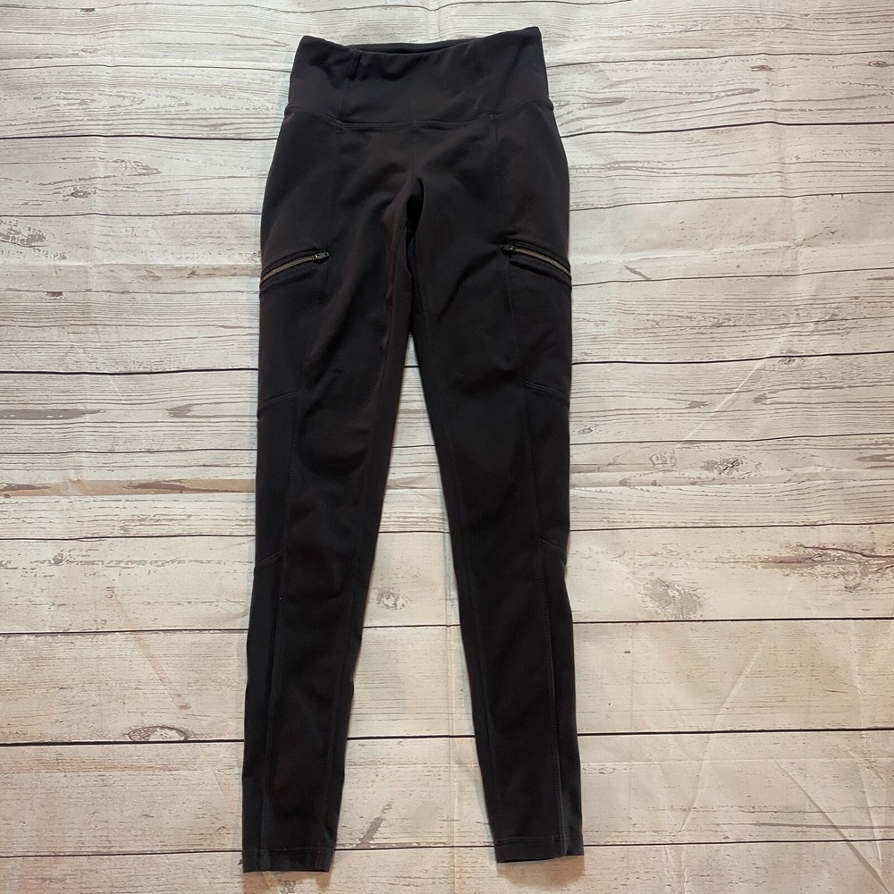 Athleta Yoga Athletic Pants Leggings Side Pockets‎ Gray Women's Size XS